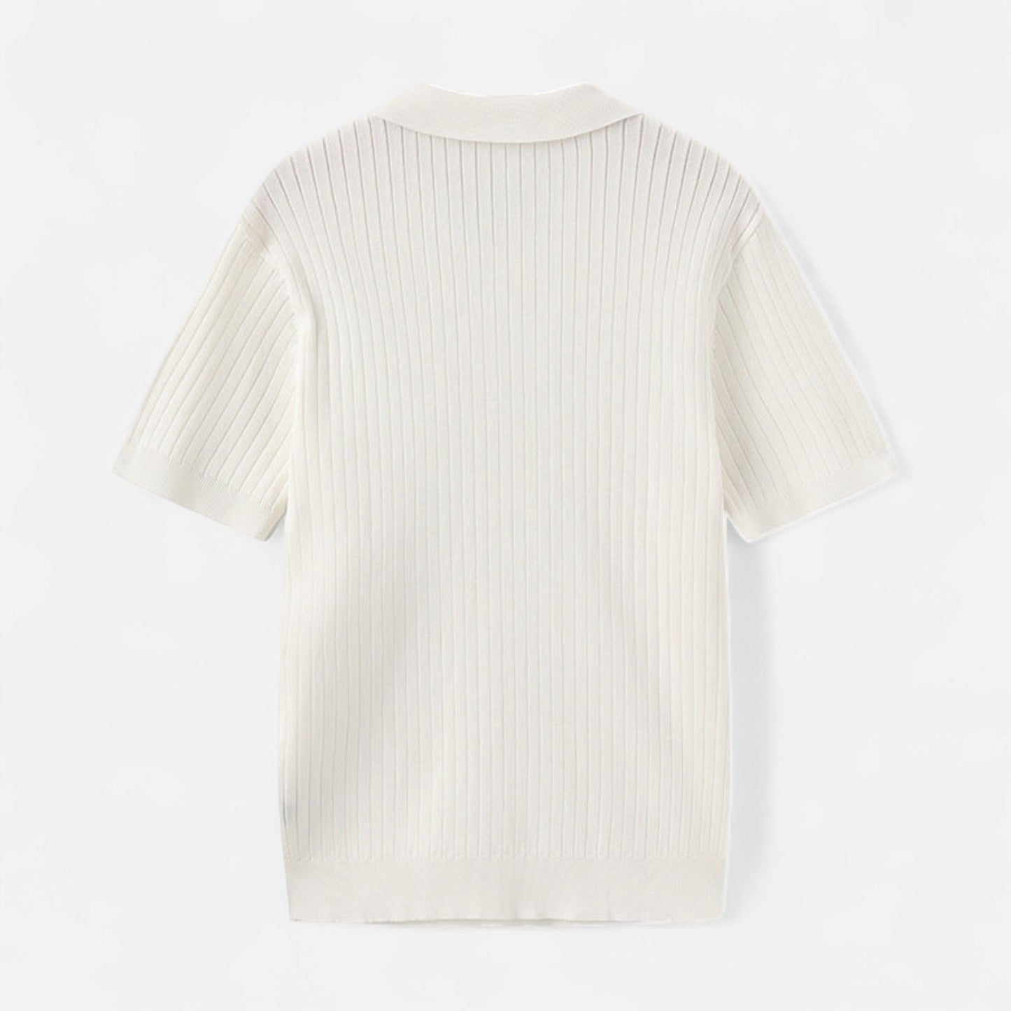 Herren Kurzarm Geripptes Strick Polo | Klassisch