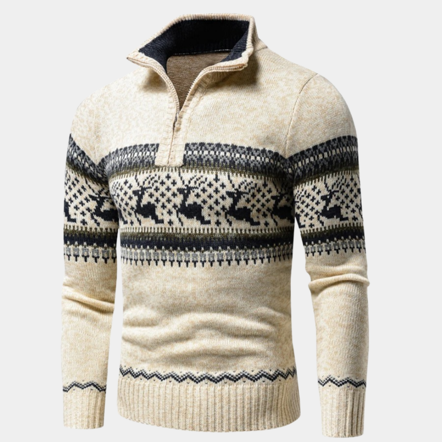 Skandinavischer Zip-Pullover – Warm & Stilvoll