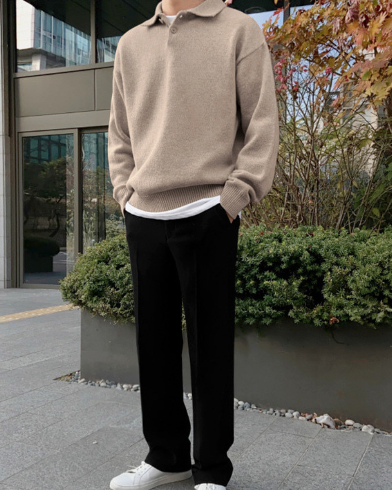 Alpine Woll-Polopullover – Eleganz & Luxus vereint