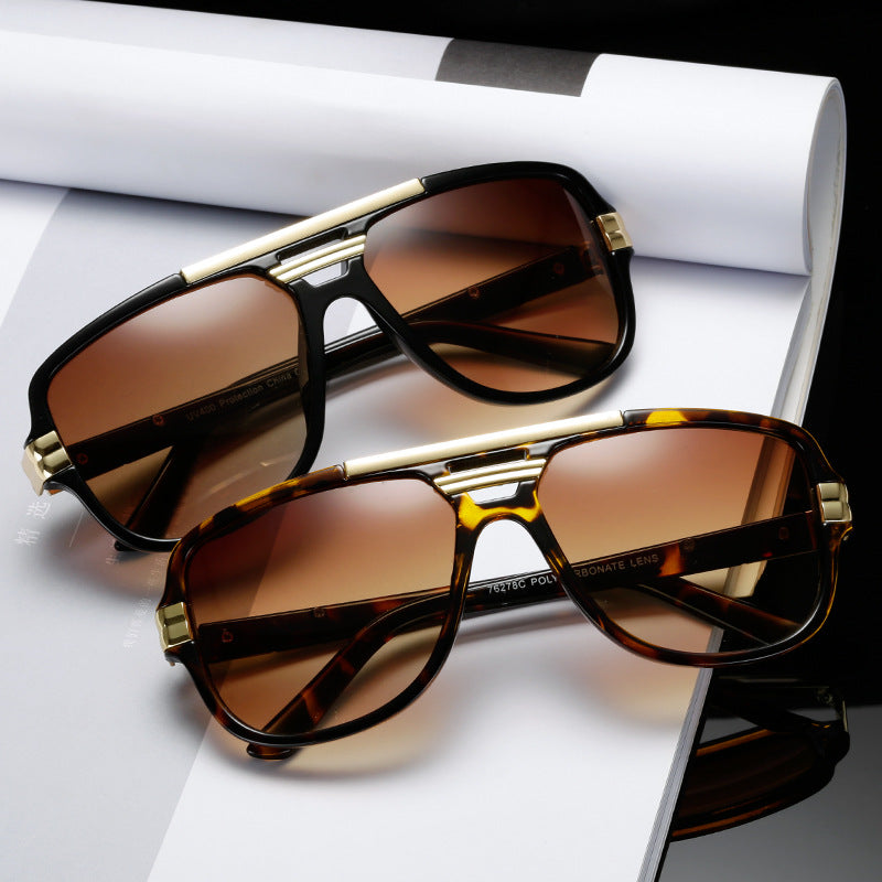Herren Piloten-Sonnenbrille | Doppelsteg-Design und Getönte Gläser | Klassischer Outdoor-Stil