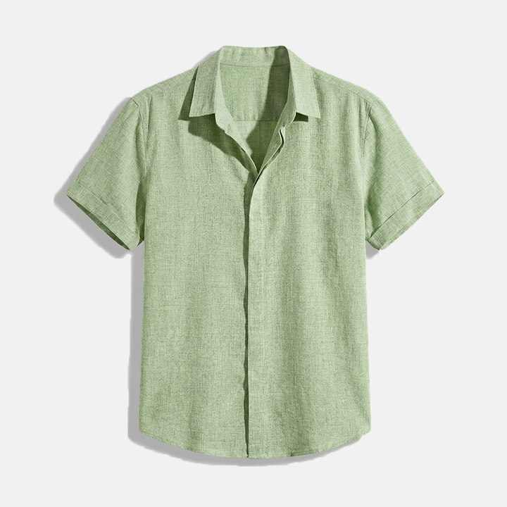 Herren Button-Up Hemd | Kurzarmhemd mit Strukturierter Optik | Gerader Schnitt | Freizeitlook