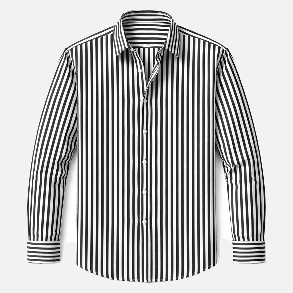 Herren Hemd mit Vertikalstreifen | Slim Fit Langarmhemd | Strukturierter Kragen | Gepflegter Alltagslook