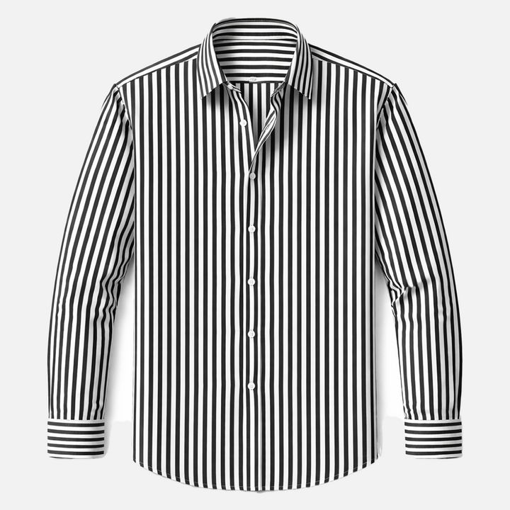 Herren Hemd mit Vertikalstreifen | Slim Fit Langarmhemd | Strukturierter Kragen | Gepflegter Alltagslook