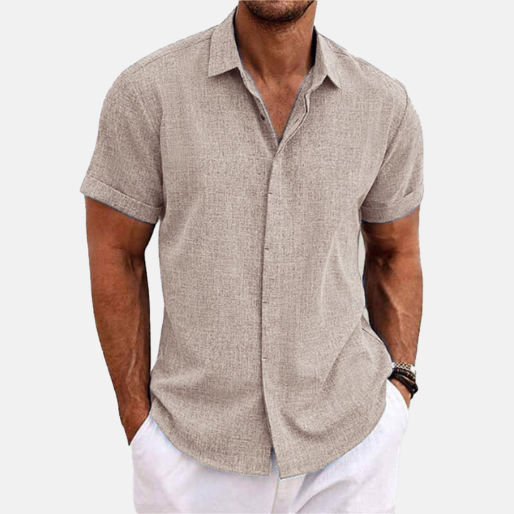 Herren Button-Up Hemd | Kurzarmhemd mit Strukturierter Optik | Gerader Schnitt | Freizeitlook