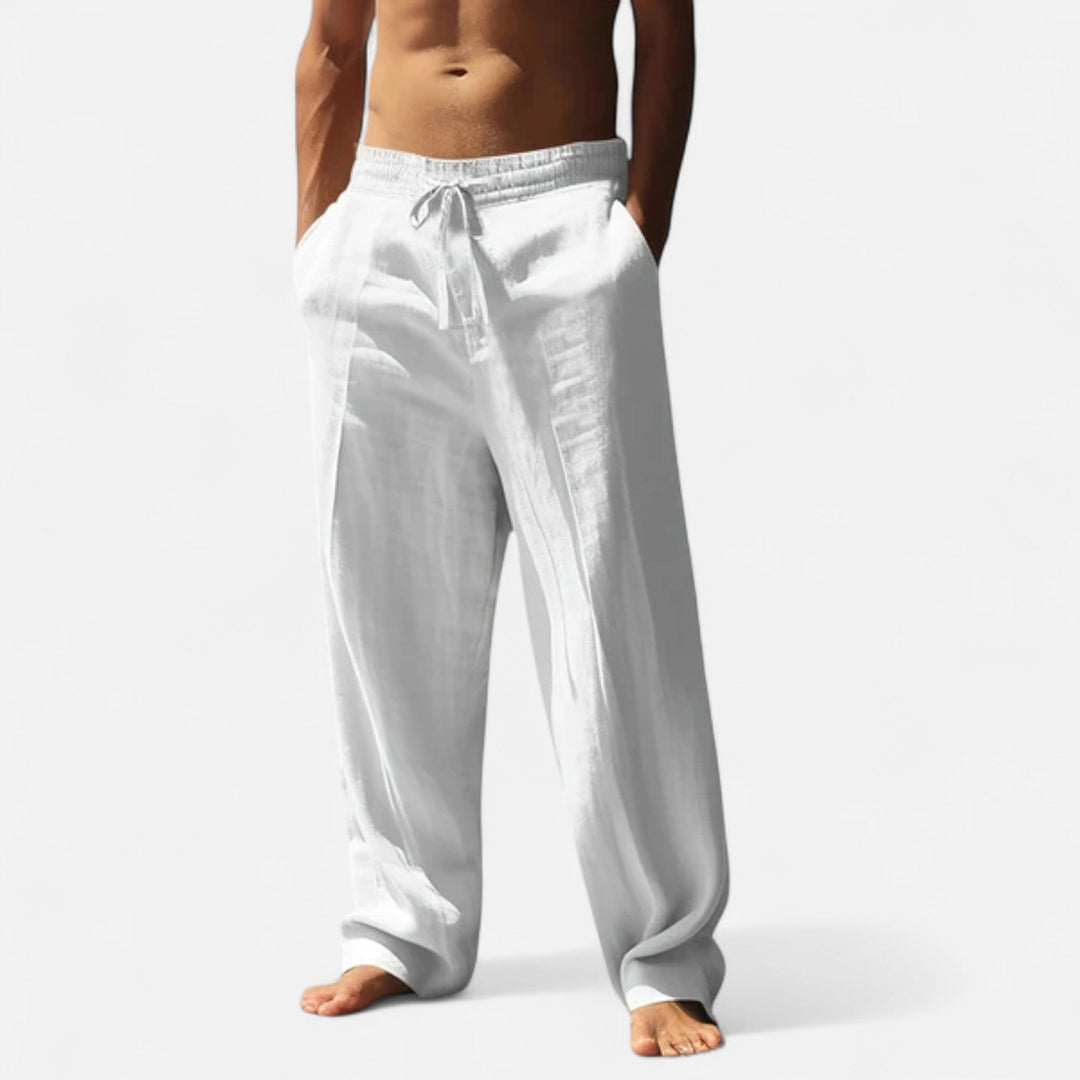 Herren Hose mit Weitem Bein | Hose mit Kordelzug | Lockere Silhouette | Entspannter Freizeitlook