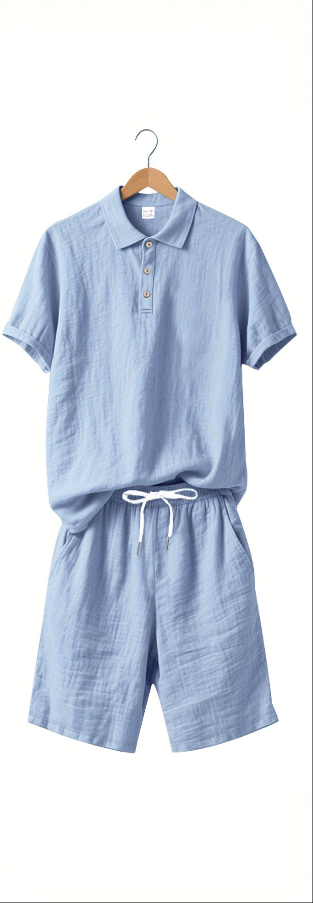 Herren Zweiteiler | Locker Geschnittenes Hemd und Shorts | Stilvoller Sommer-Look