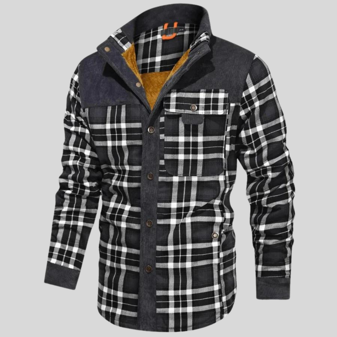 Fashionable Check Jacket for Men – Warm & Stylish