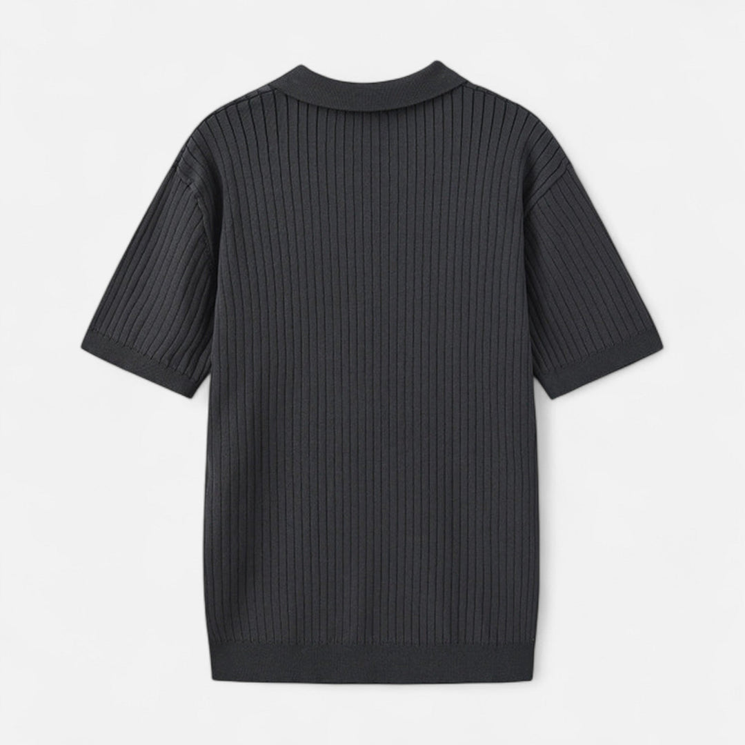 Herren Kurzarm Geripptes Strick Polo | Klassisch