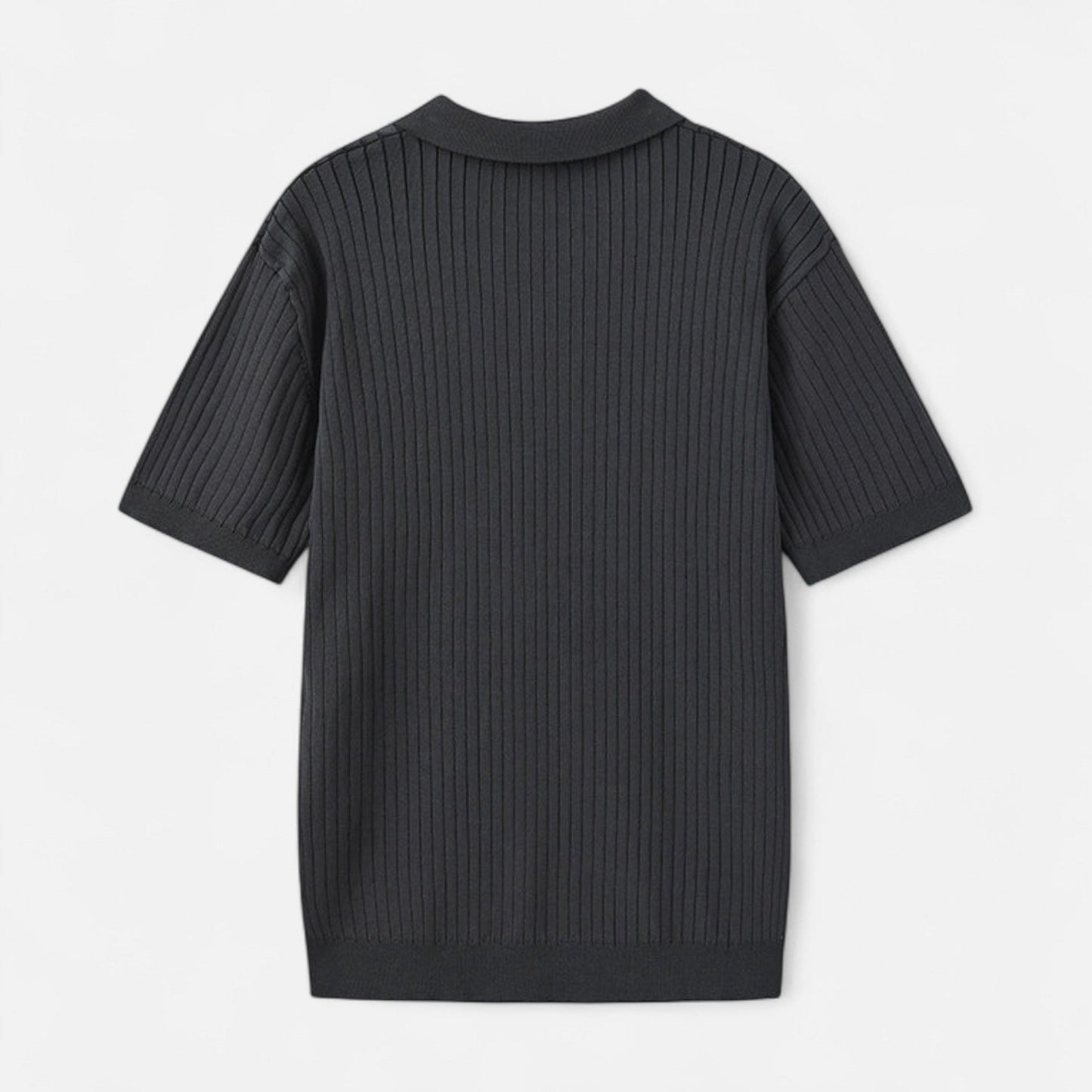 Herren Kurzarm Geripptes Strick Polo | Klassisch