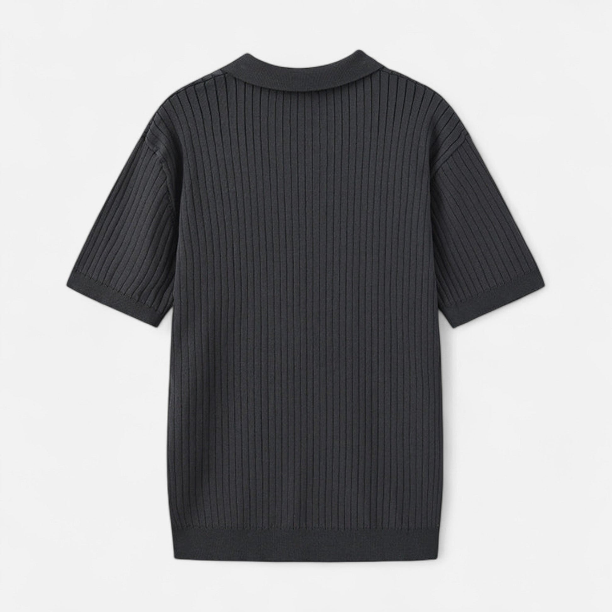 Herren Kurzarm Geripptes Strick Polo | Klassisch