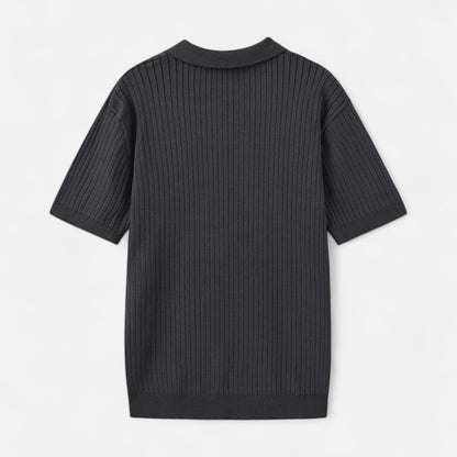 Herren Kurzarm Geripptes Strick Polo | Klassisch