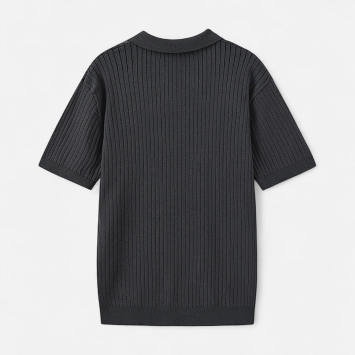 Herren Kurzarm Geripptes Strick Polo | Klassisch