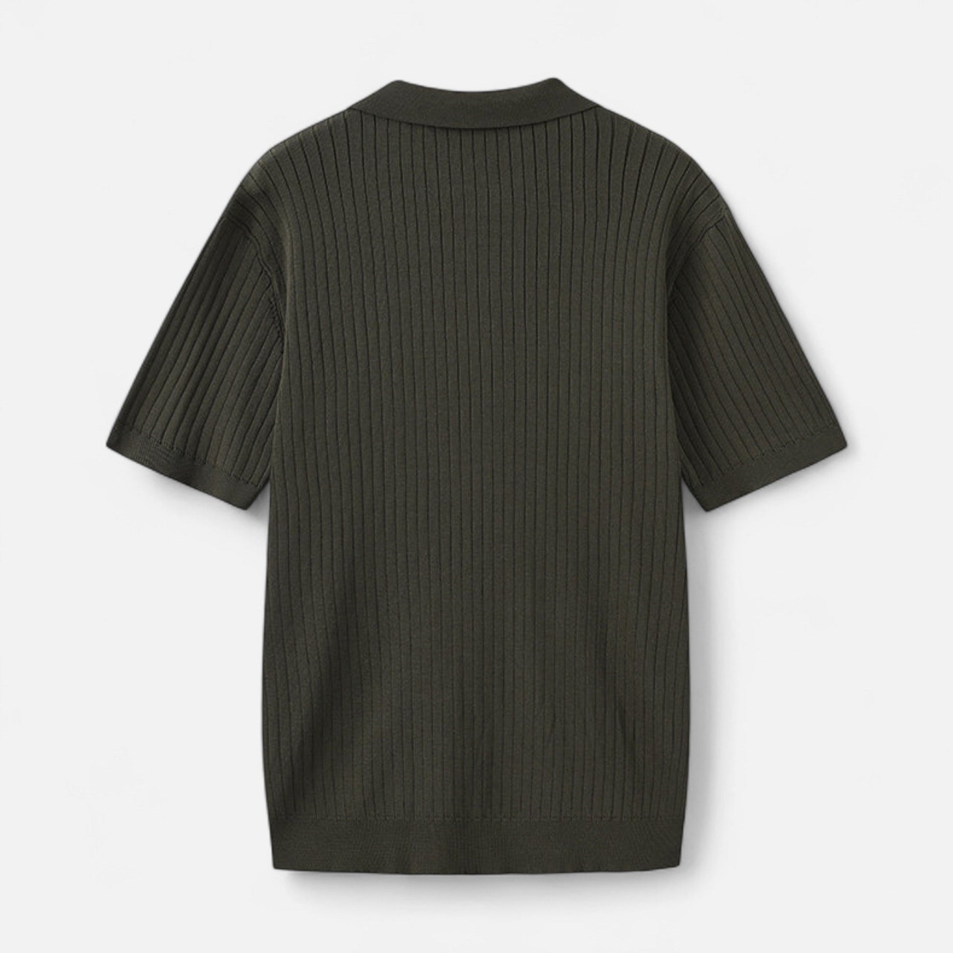 Herren Kurzarm Geripptes Strick Polo | Klassisch