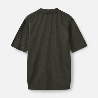 Herren Kurzarm Geripptes Strick Polo | Klassisch