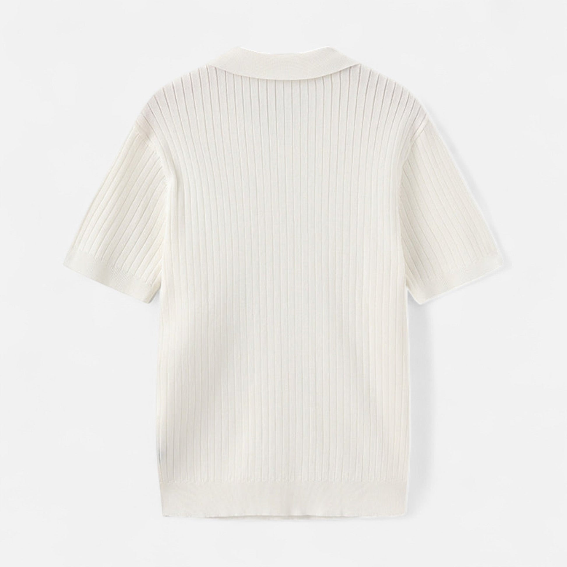 Herren Kurzarm Geripptes Strick Polo | Klassisch