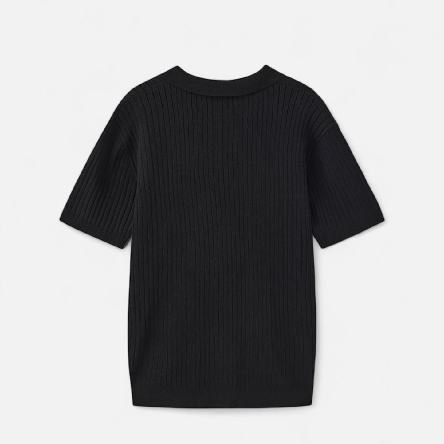 Herren Kurzarm Geripptes Strick Polo | Klassisch