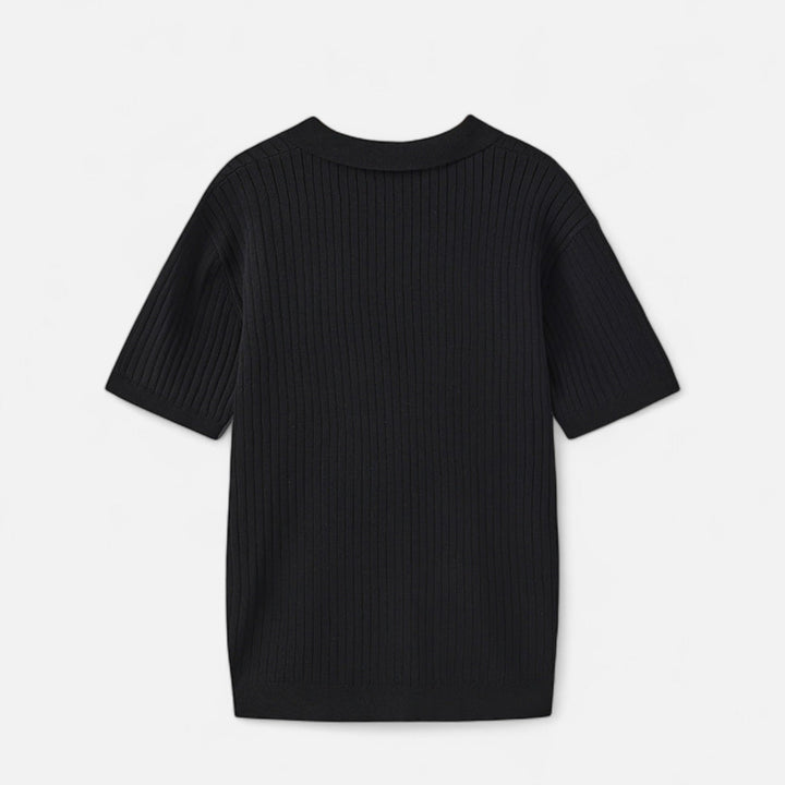 Herren Kurzarm Geripptes Strick Polo | Klassisch
