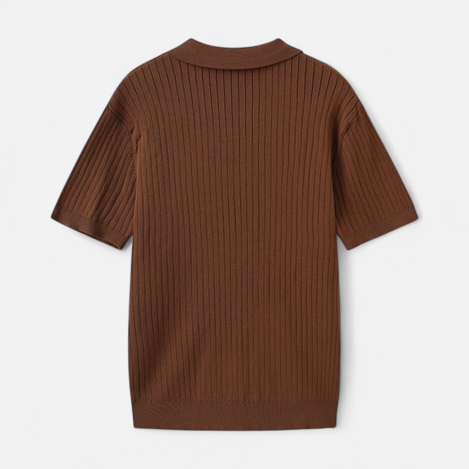 Herren Kurzarm Geripptes Strick Polo | Klassisch