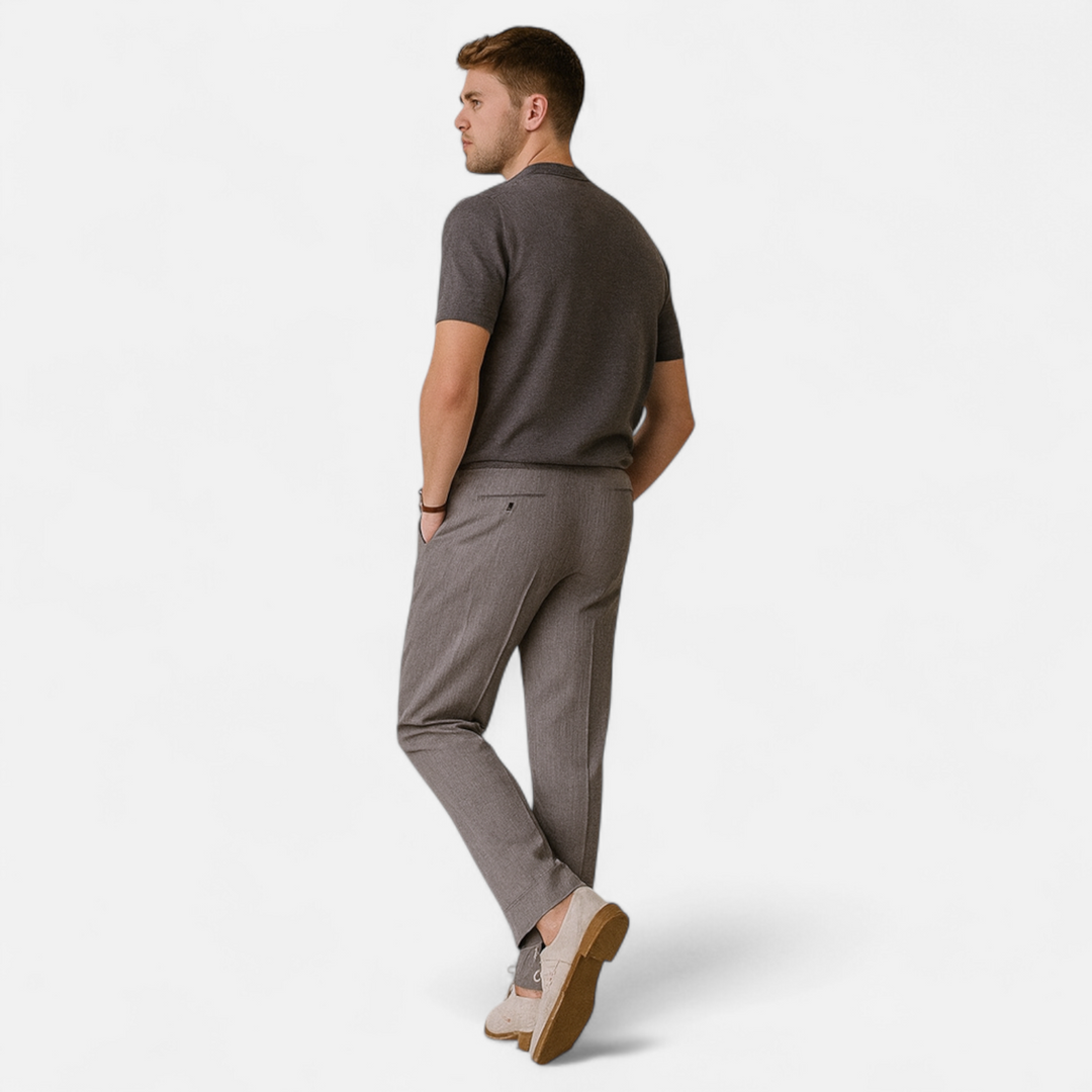 Herren Kurzarm Gestricktes Rundhals T-Shirt | Minimalistisch