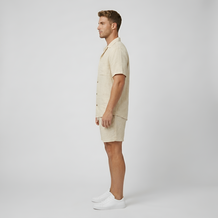 Herren Kurzarm Hemd & Shorts Set | Sommer