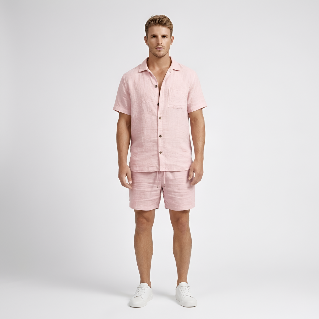 Herren Kurzarm Hemd & Shorts Set | Sommer