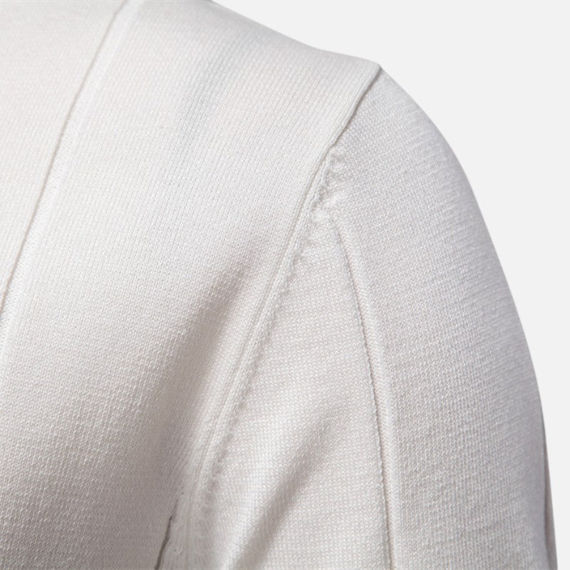 Herren Kurzarm Polohemd aus geripptem Strick | Mit Kragen