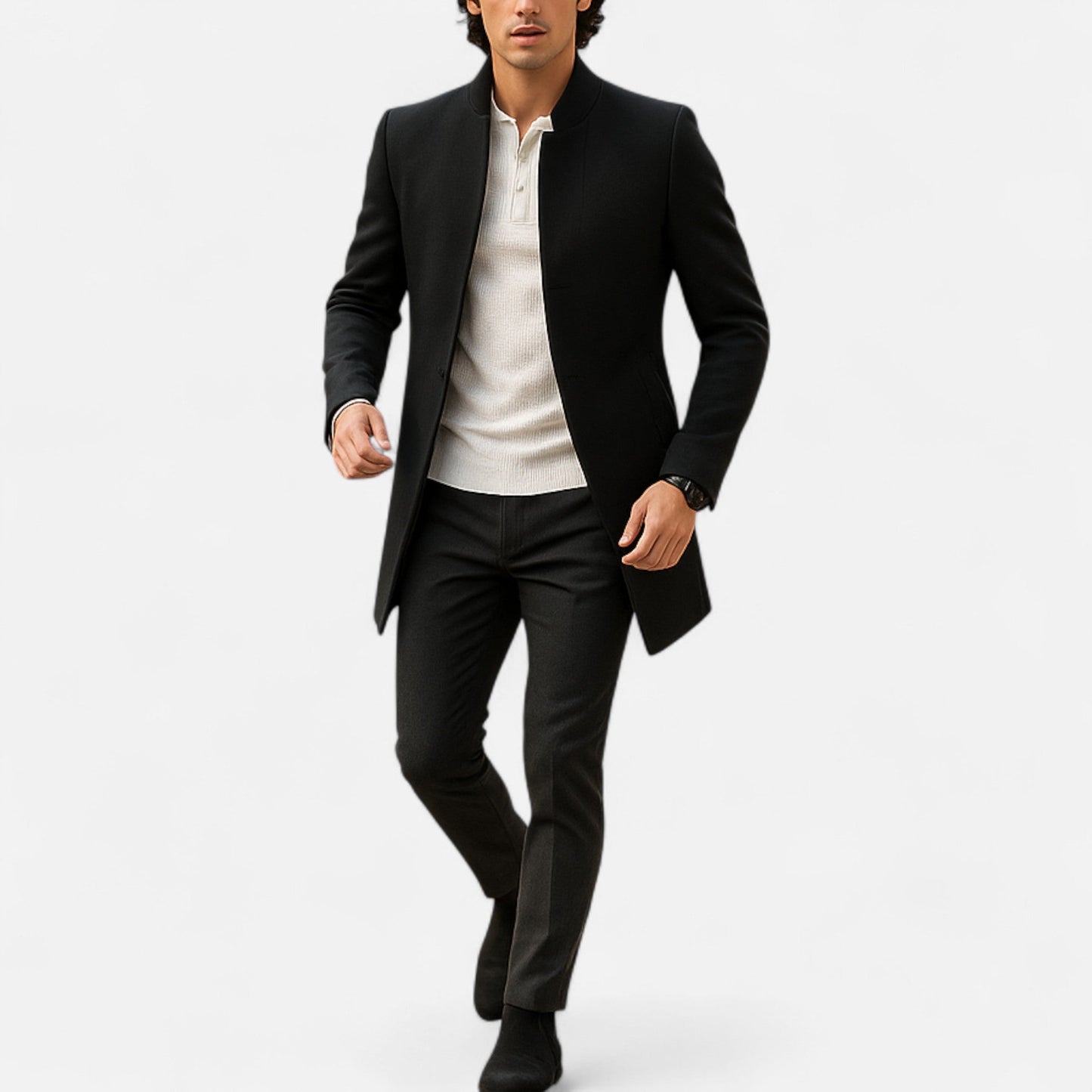 Herren Langarm Blazer ohne Verschluss | Lässig Stil