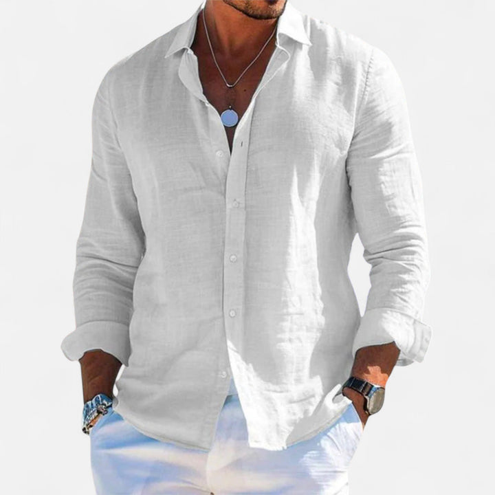 Herren Langarm Freizeit Hemd mit Knopfleiste | Minimal