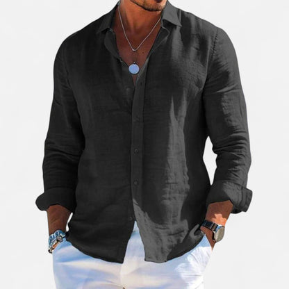 Herren Langarm Freizeit Hemd mit Knopfleiste | Minimal