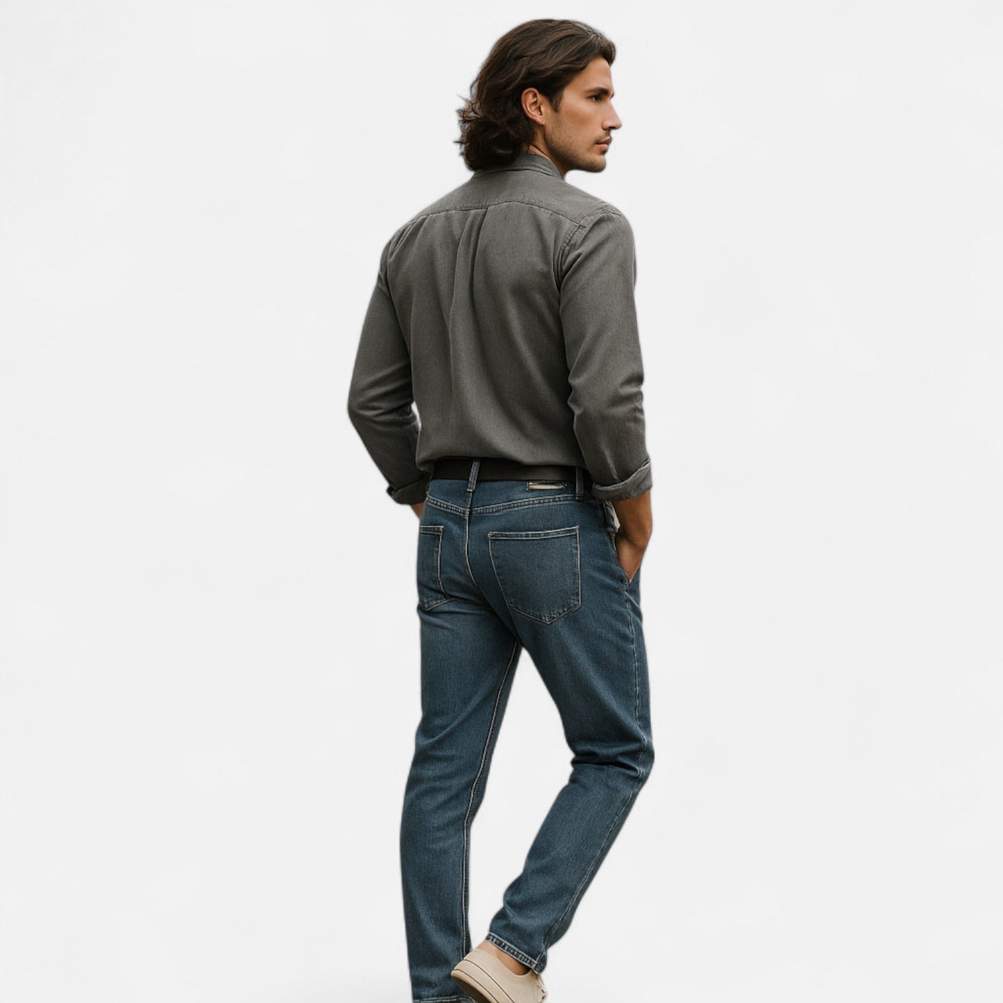 Herren Langarm Hemd mit Kragen | Minimalistischer Freizeitstil