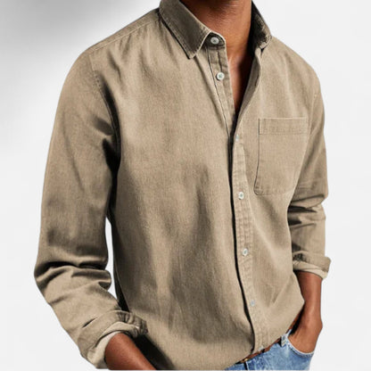 Herren Langarm Hemd mit Kragen | Minimalistischer Freizeitstil