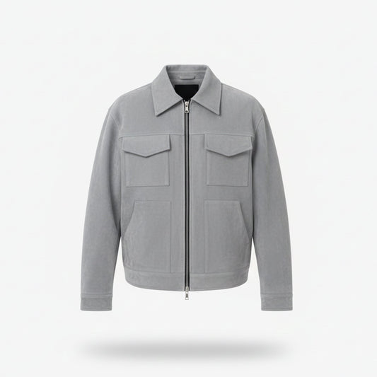 Herren Langarm Jacke mit Kragen | Minimalistisch
