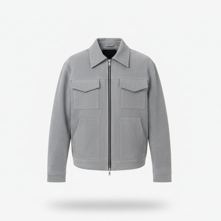 Herren Langarm Jacke mit Kragen | Minimalistisch