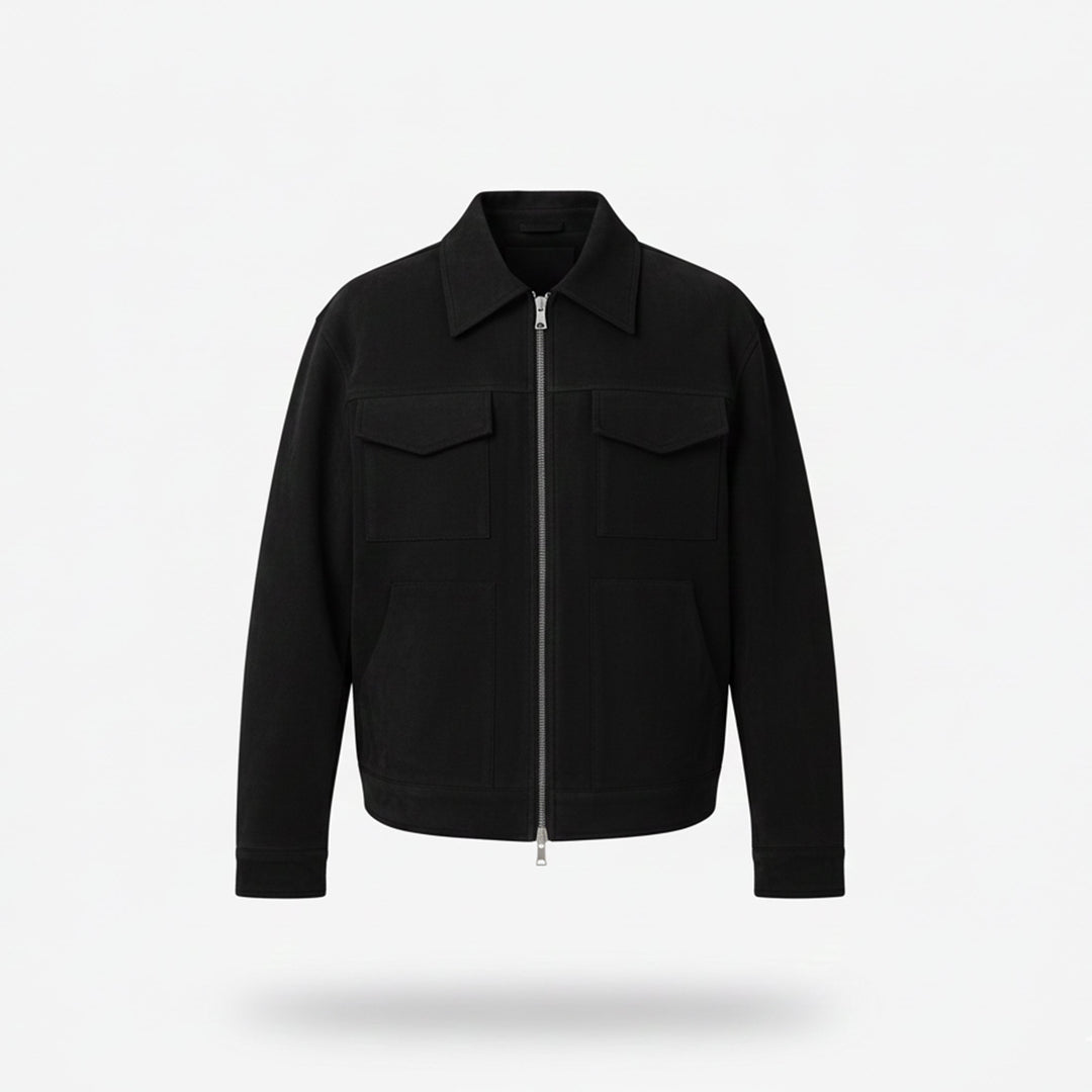 Herren Langarm Jacke mit Kragen | Minimalistisch