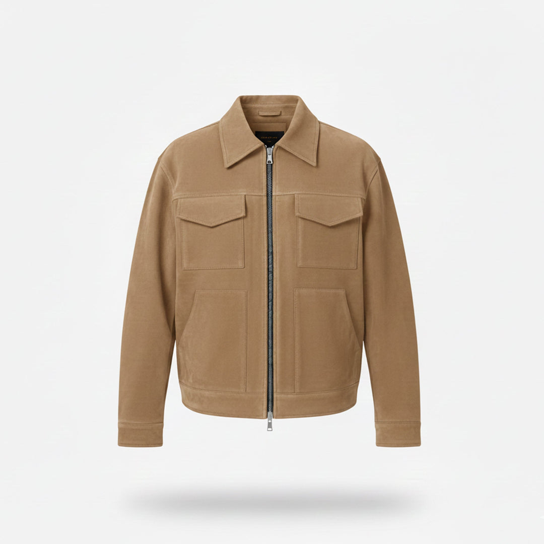 Herren Langarm Jacke mit Kragen | Minimalistisch