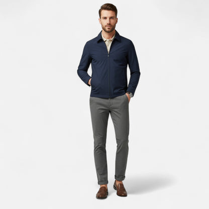 Herren Langarm Jacke mit Kragen | Seitentaschen