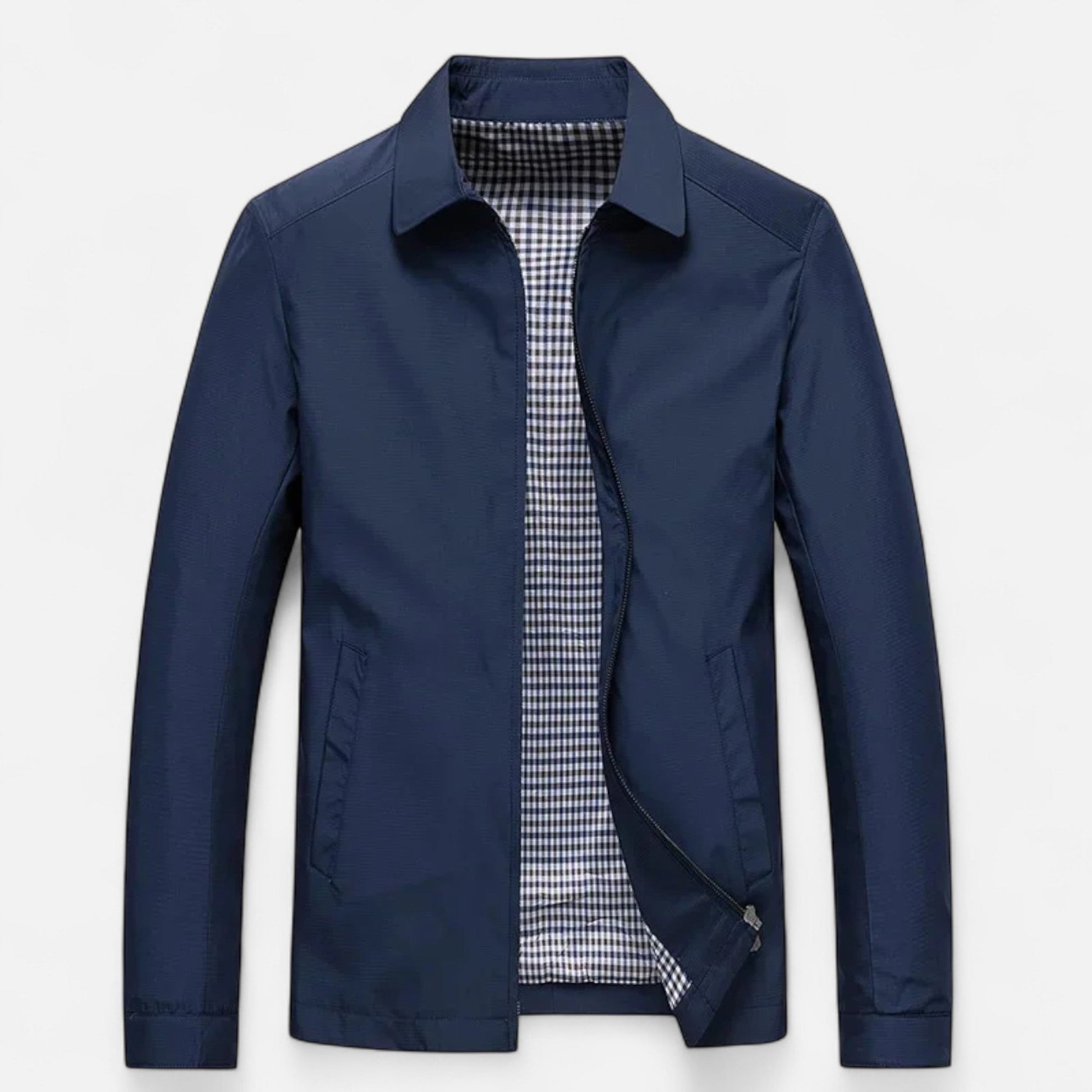 Herren Langarm Jacke mit Kragen | Seitentaschen