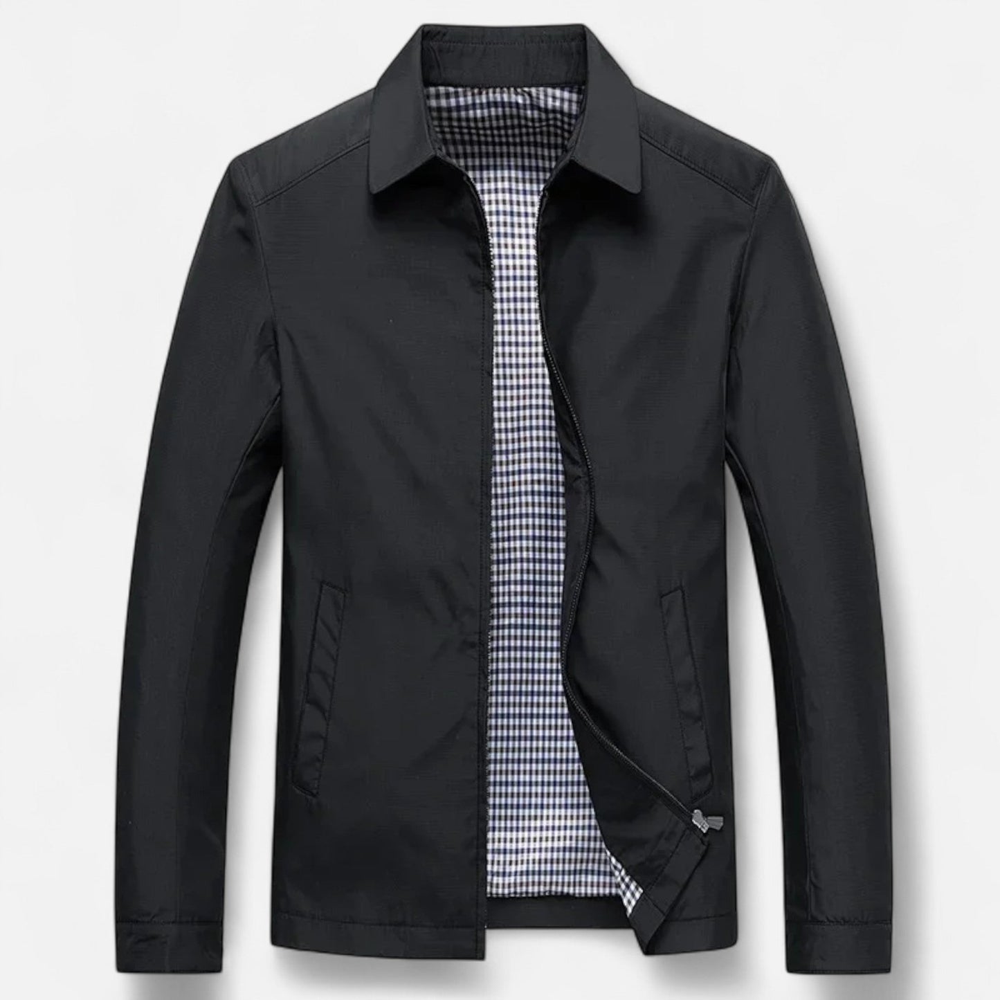 Herren Langarm Jacke mit Kragen | Seitentaschen