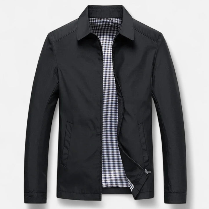 Herren Langarm Jacke mit Kragen | Seitentaschen