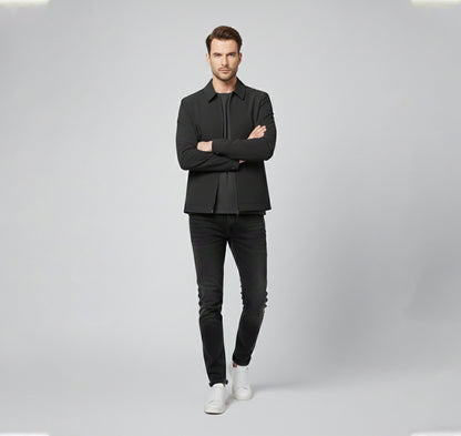 Herren Langarm Jacke mit Reißverschluss | Alltagsstil 