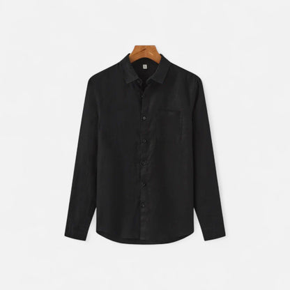 Herren Langarm Leinenhemd mit Kragen | Sommerstil