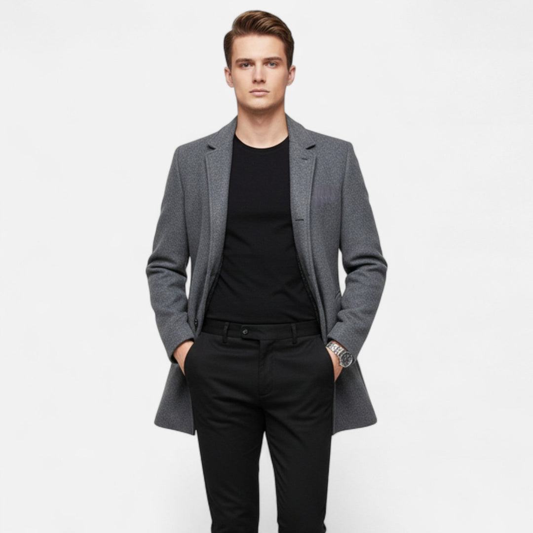 Herren Langarm Mantel mit Reverskragen | Formal