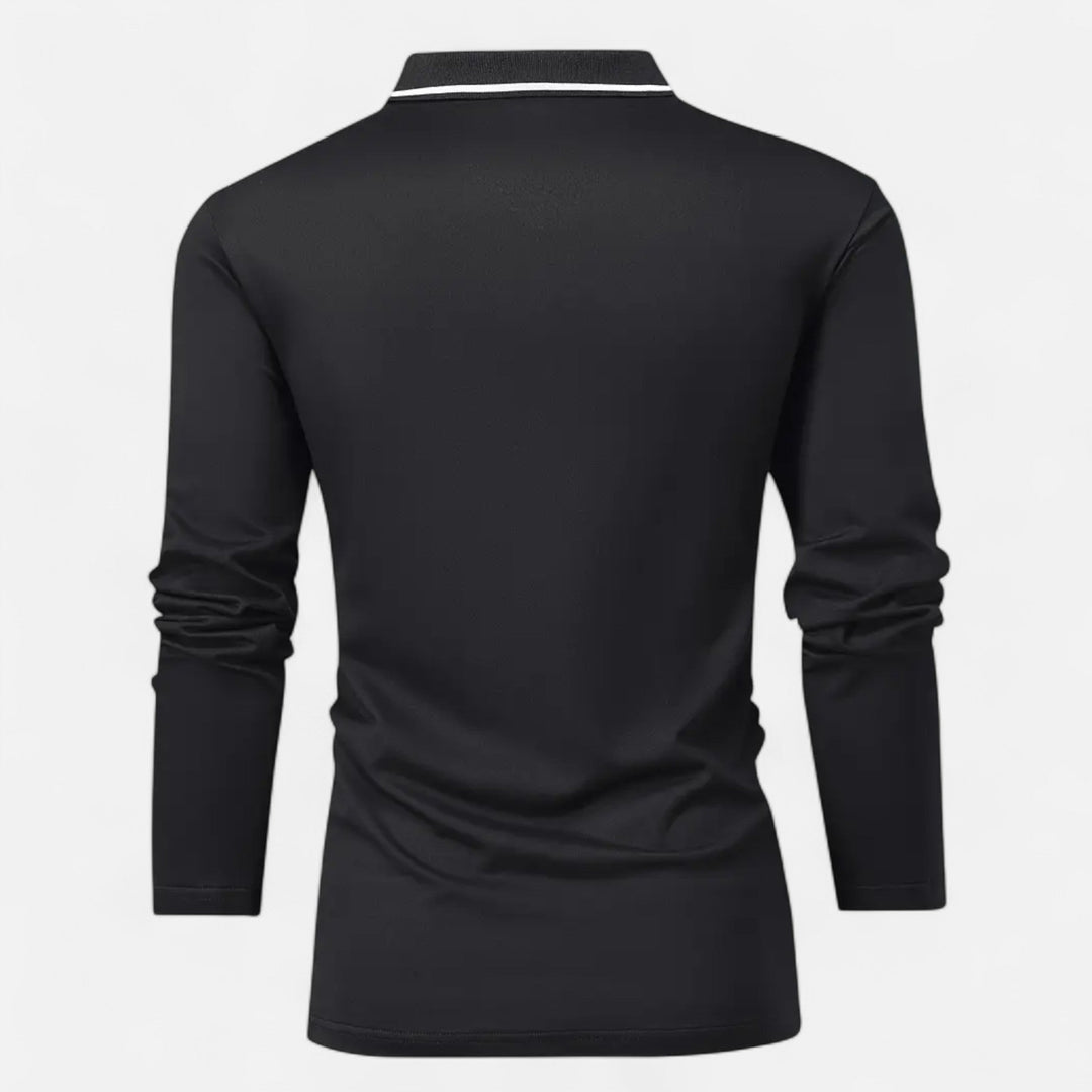 Herren Langarm Polo-Oberteil mit Kragen | Modern