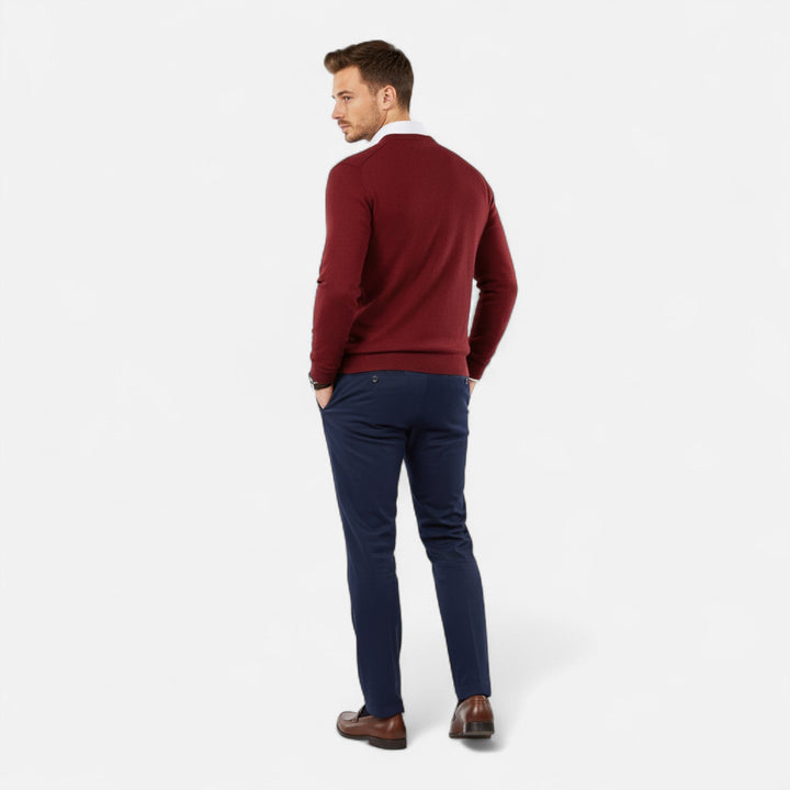 Herren Langarm Rundhals Strickpullover | Alltag