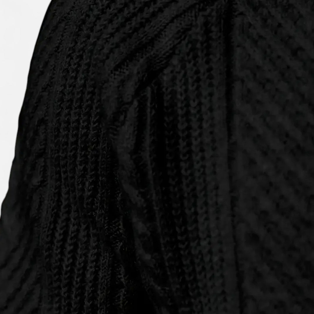Herren Langarm Strick Polo Pullover mit Knöpfen | Gemustert