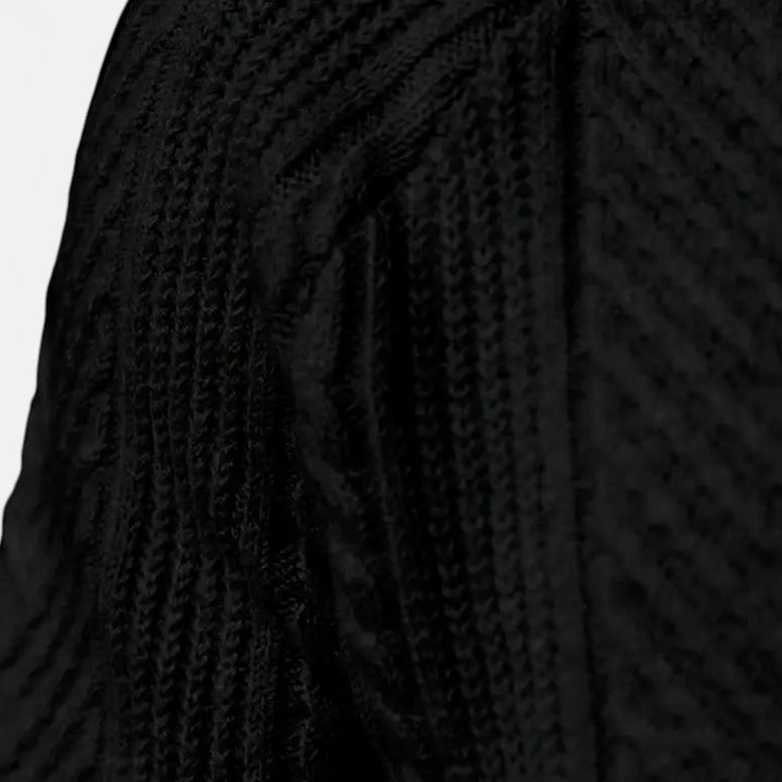 Herren Langarm Strick Polo Pullover mit Knöpfen | Gemustert