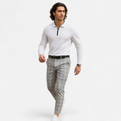 Herren Schmal Geschnitten Karierte Hose | Moderner Freizeitstil