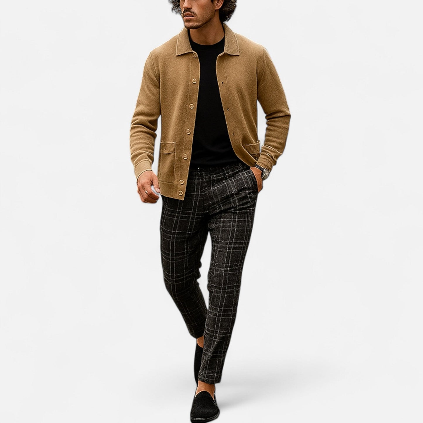 Herren Schmal Geschnitten Karierte Hose | Moderner Freizeitstil