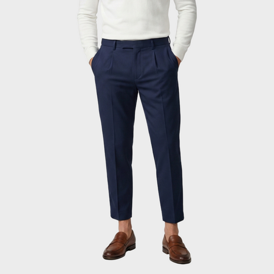 Herren Straight Fit Bundfaltenhose | Maßgeschneiderte Formelle Hose