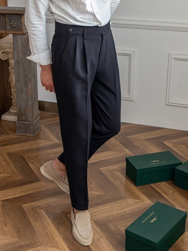 Herren Straight Fit Bundfaltenhose | Maßgeschneiderte Formelle Hose